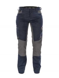 Arbeitslatzhose Damen Stretch in Blau – flexible Damen-Arbeitshose mit 4-Wege-Stretch, ergonomischer Passform, verstellbarer Rückenelastik und praktischen Taschen für Handwerk und Industrie